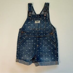OshKosh B'gosh Starry Denim Overalls shorts baby 12-18 months unisex country